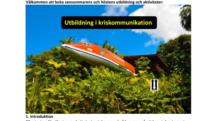 Kriskommunikation – utbildning och aktiviteter