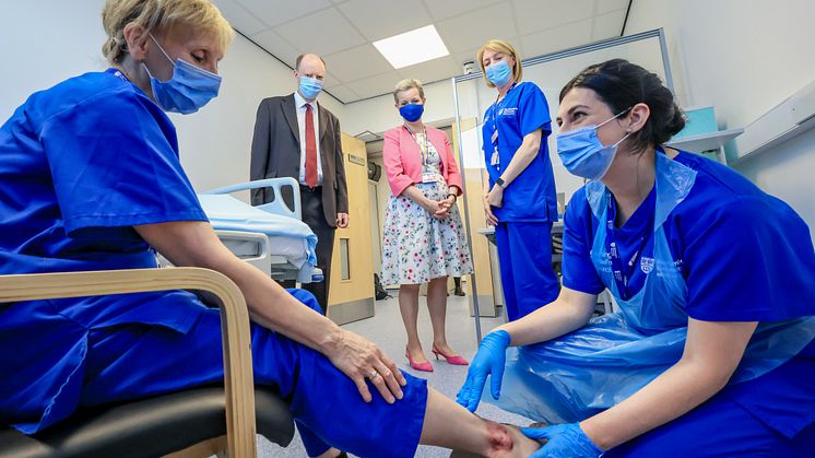 Professor Chris Whitty at Northumbria University's Nursing and Midwifery Council Competence Test Centre