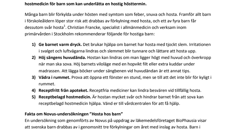 Svår hosta vanligast i förskoleåldern