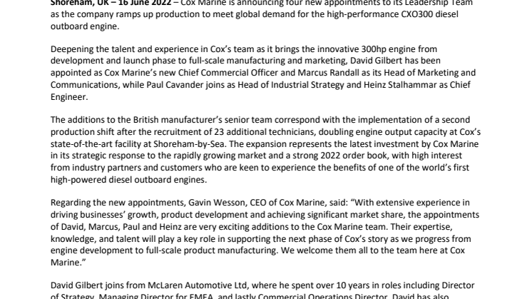 16 June 22 - Cox Marine Strengthens Leadership Team.pdf