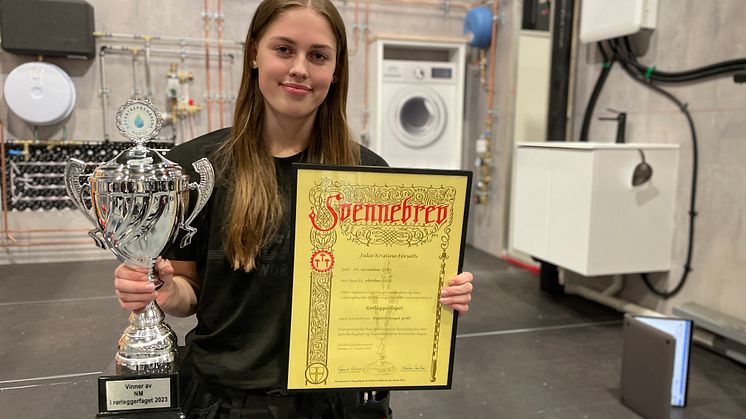 Julie Forseth fra GK Norge AS Trøndelag vant NM i rørleggerfaget