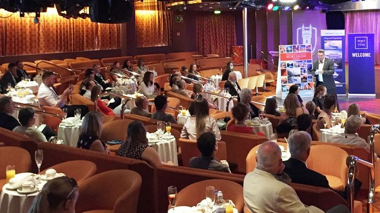 VIPs join Fred. Olsen Cruise Lines on board Balmoral at the Port of Tyne to celebrate first-ever cruise season from Newcastle in 2016