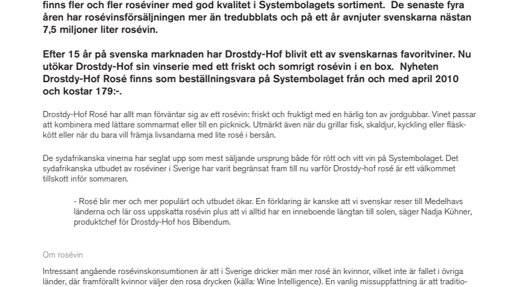 Rosa sommarnyhet från Drostdy-Hof 