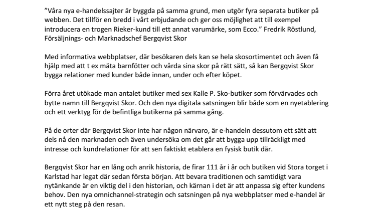 Bergqvist Skor satsar digitalt för att tilltala såväl nya som gamla kunder