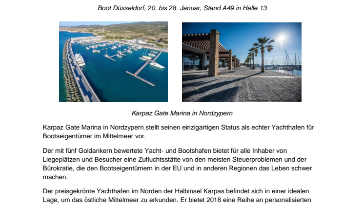 Bootseigentümer Profitieren Von Karpaz Gate Marinas  Einzigartigem Status Als Yachthafen