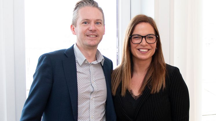 Björn Lanner, vice vd Öresundsporten, och Manuela Zerega Westin, vd på Beautiful Apartments
