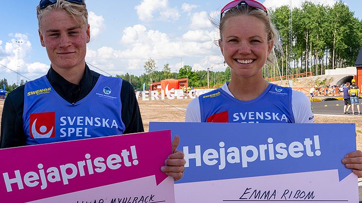 Alvar Myhlback och Emma Ribom vann sommarens första Hejapriset i Ulricehamn.