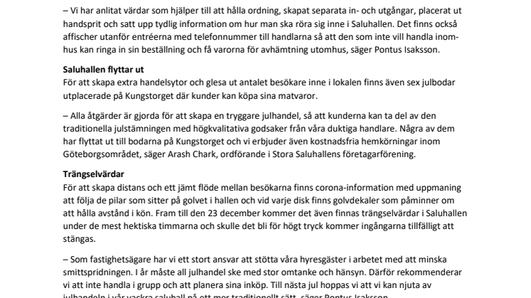 Så julhandlar du tryggt i Saluhallen