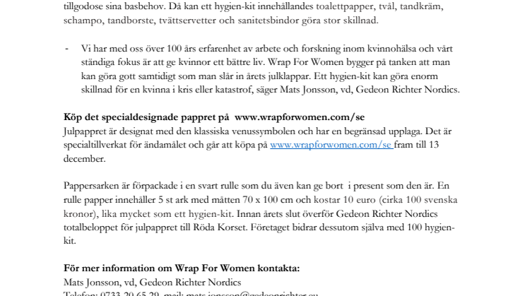 Wrap For Women – Julpappret som gör skillnad för kvinnor på flykt