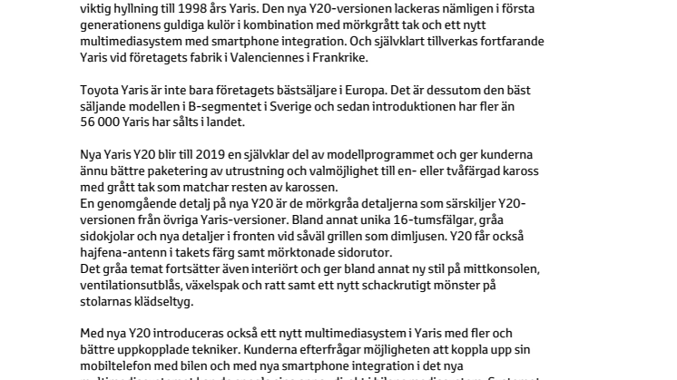 Nya Toyota Yaris Y20: En jubilerande 20-åring