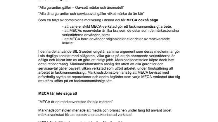 PM med klargörande kommentarer.