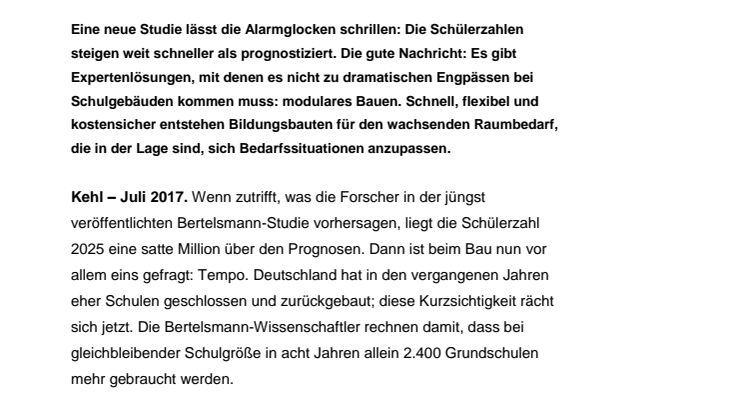 Schüler-Boom – Deutschland braucht neue Schulgebäude