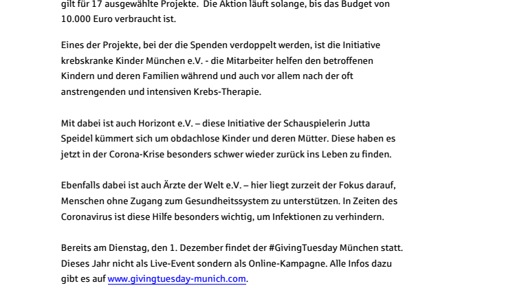 Zu Nikolaus doppelt spenden mit der Stadtsparkasse München!