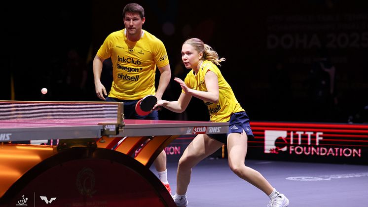 Europe Smash – Sverige är den första Grand Smash-turneringen i Europa någonsin – ett historiskt ögonblick för internationell bordtennis. Kristian Karlsson och Stina Källberg. Foto Svenska Bordtennisförbundet..jpg