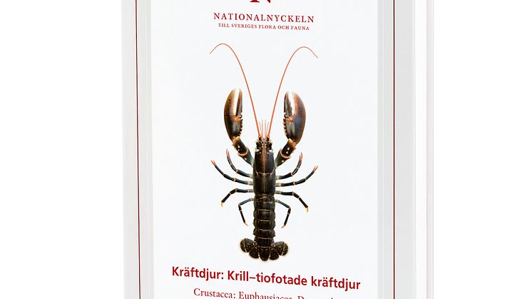 Framsida av Nationalnyckelvolym med hummer. 