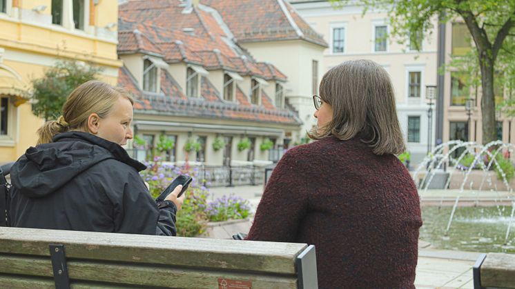 Lær noe nytt om byen neste gang du besøker Kvadraturen, enkelt gjennom mobilen. Foto: Jørgen Rist Holmen, Kulturetaten.