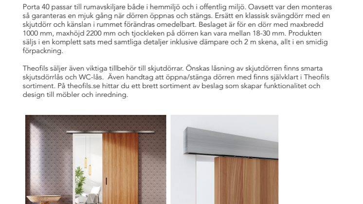 Smart montering och snygg design med nytt skjutdörrsbeslag 