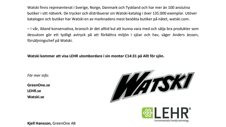 Watski tar upp LEHR gasdrivna utombordare