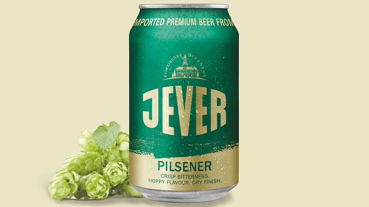 Jever Pilsener – klassisk tysk pilsner med humlekaraktär lanseras på burk på Systembolaget
