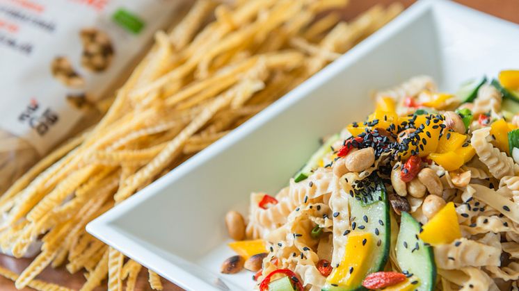 á la eco - fettuccine soybønner stemningsbilde