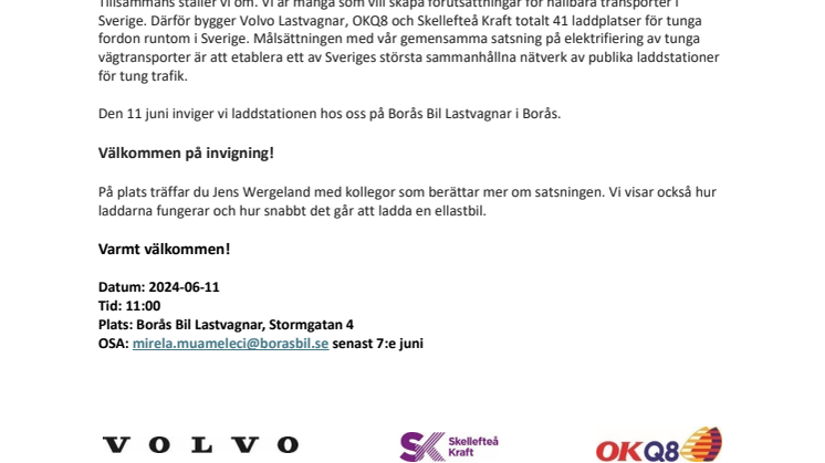Välkommen på invigning av vår nya laddstation i Borås