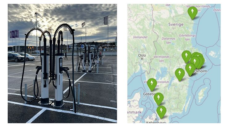 Storebrand Fastigheter och Vattenfall i samarbete för nya snabbladdpunkter