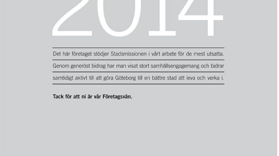 Förbo stödjer Stadsmissionen