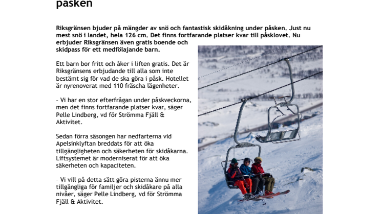 Mest snö i landet - Riksgränsen bjuder på sol och mest snö under påsken