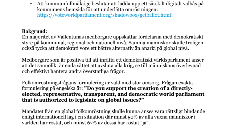 Motion om global folkomröstning på Internet