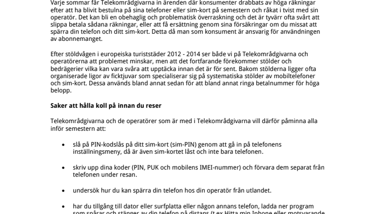 Så gör du om mobiltjuven är framme på semestern