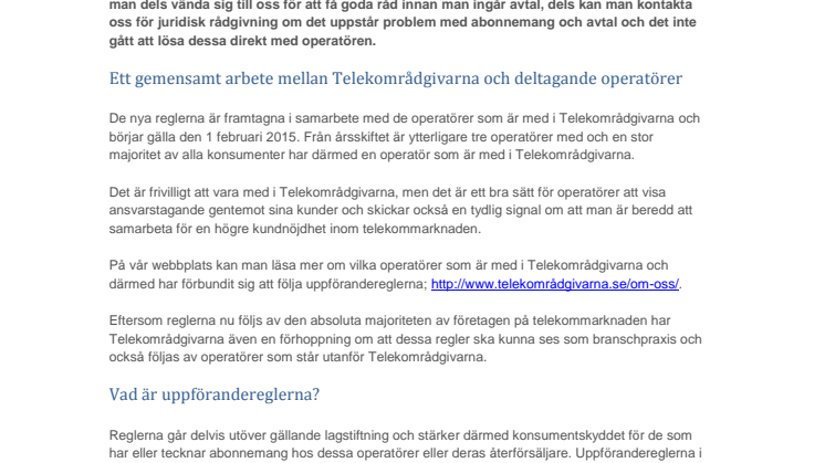 Telekområdgivarna lanserar nya uppföranderegler