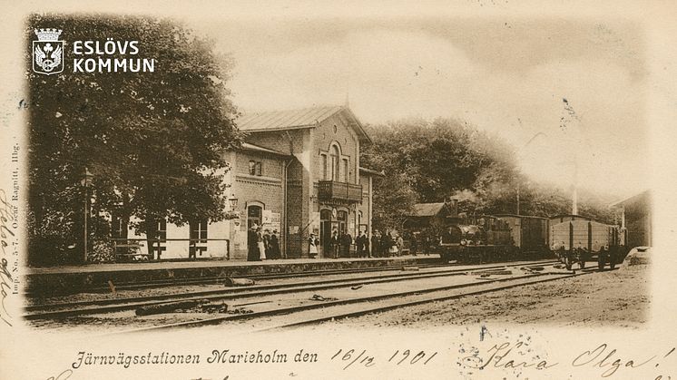 Vykort från Marieholm 1901. Källa: digitaltmuseum.se/Järnvägsmuseet