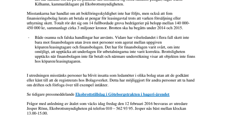 Åtal väcks mot sex personer i ”bageri-ärendet”