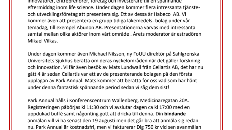 Program Park Annual 2010