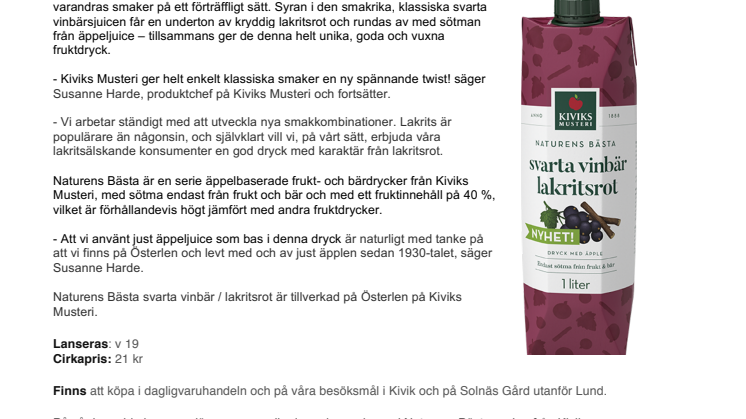 Ny, unik och spännande smakkombination från Kiviks Musteri