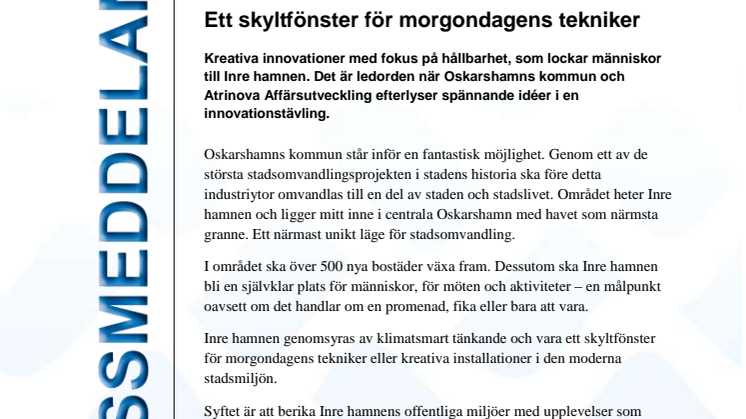 Innovationstävling - Ett skyltfönster för morgondagens tekniker 