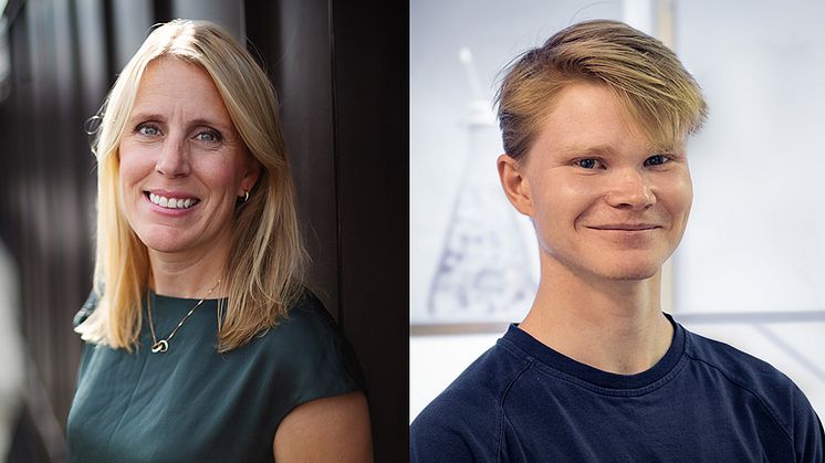 Skalar upp för metanreducerat kött. Linda Ahlmalm, CCO Protos och Fredrik Åkerman, VD Volta Greentech. Foto: Martina Holmberg 