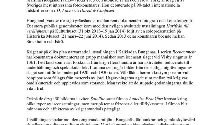 Martina Hoogland Ivanow, en av Sveriges ledande fotokonstnärer – utställning i Kalkladan Bungenäs. Vernissage nu på lördag 12 juli kl 20 i närvaro av konstnären.