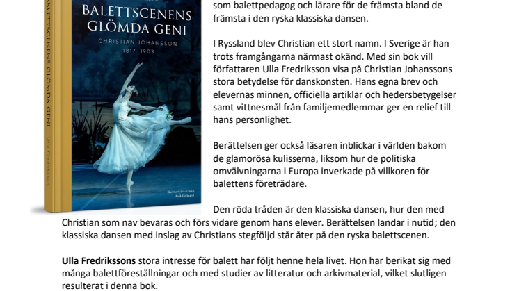 Ny bok om okänt svenskt balettgeni
