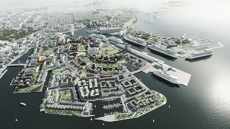 Finlands nya stadsdel, Jätkäsaari-Busholmen Helsinfors's Frihamn.