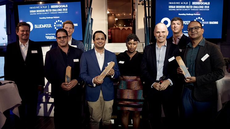 Three start-up up companies from the USA, India and Bangladesh received their recognition as joint winners of the 2018 Imagine H2O Urban Drinking Water Challenge at a ceremony in Stockholm, Sweden.