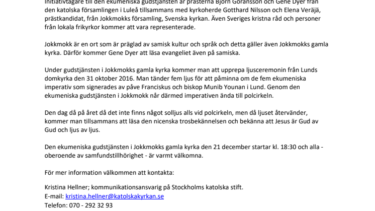 Gudstjänst vid polcirkeln på årets mörkaste dag