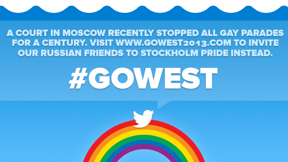 Stockholm Pride uppmanar ryssarna att #GOWEST