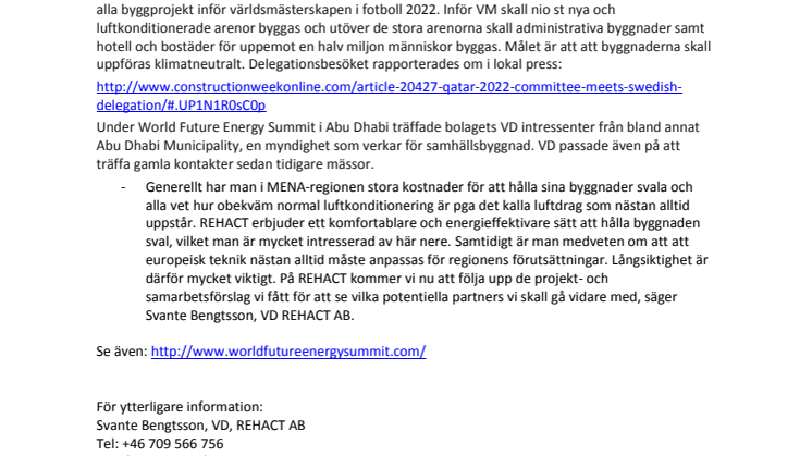 Framgångsrik delegationsresa till Qatar och Abu Dhabi