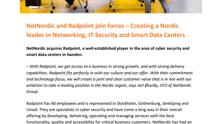 PM - NetNordic + Radpoint - ENG -