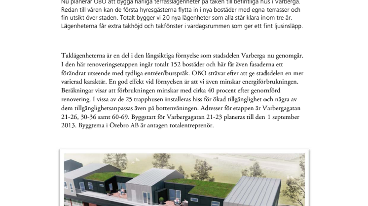 Nya ljusa lägenheter på taken i Varberga