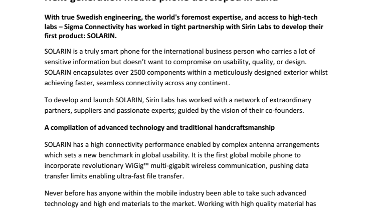 Next-generation mobile phone developed in Lund