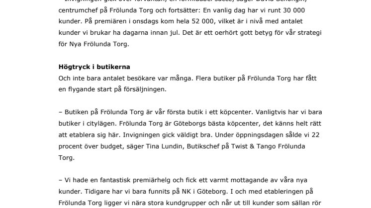 Göteborgarna vallfärdade till Nya Frölunda Torg.