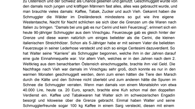 Auf den Spuren der Südtiroler Schmuggler