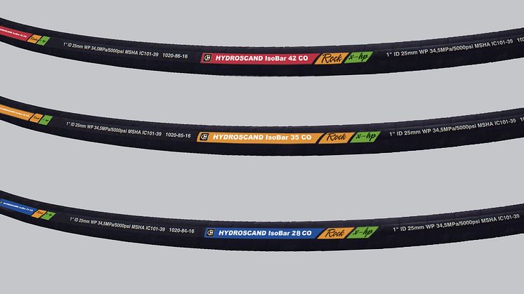 De tre nya spiralslangarna ISOBAR 280 CO ROCK X-HP,  ISOBAR 350 CO ROCK X-HP och ISOBAR 420 CO ROCK X-HP
